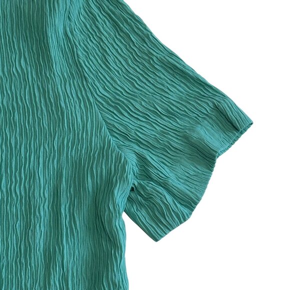 NWT 2 Piece Pant Suit Set Blouse Ribbed Dress Shirt Top Outfit USA Medium - Picture 3 of 15